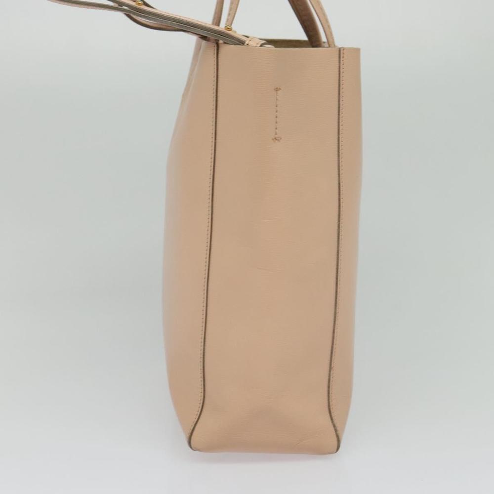 CELINE Vertical Cavas Hand Bag Leather 2way Pink Gold Auth sw418 - Picture 4 of 16